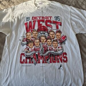 Detroit Red Wings 1995 West Champions Graphic T-Shirt